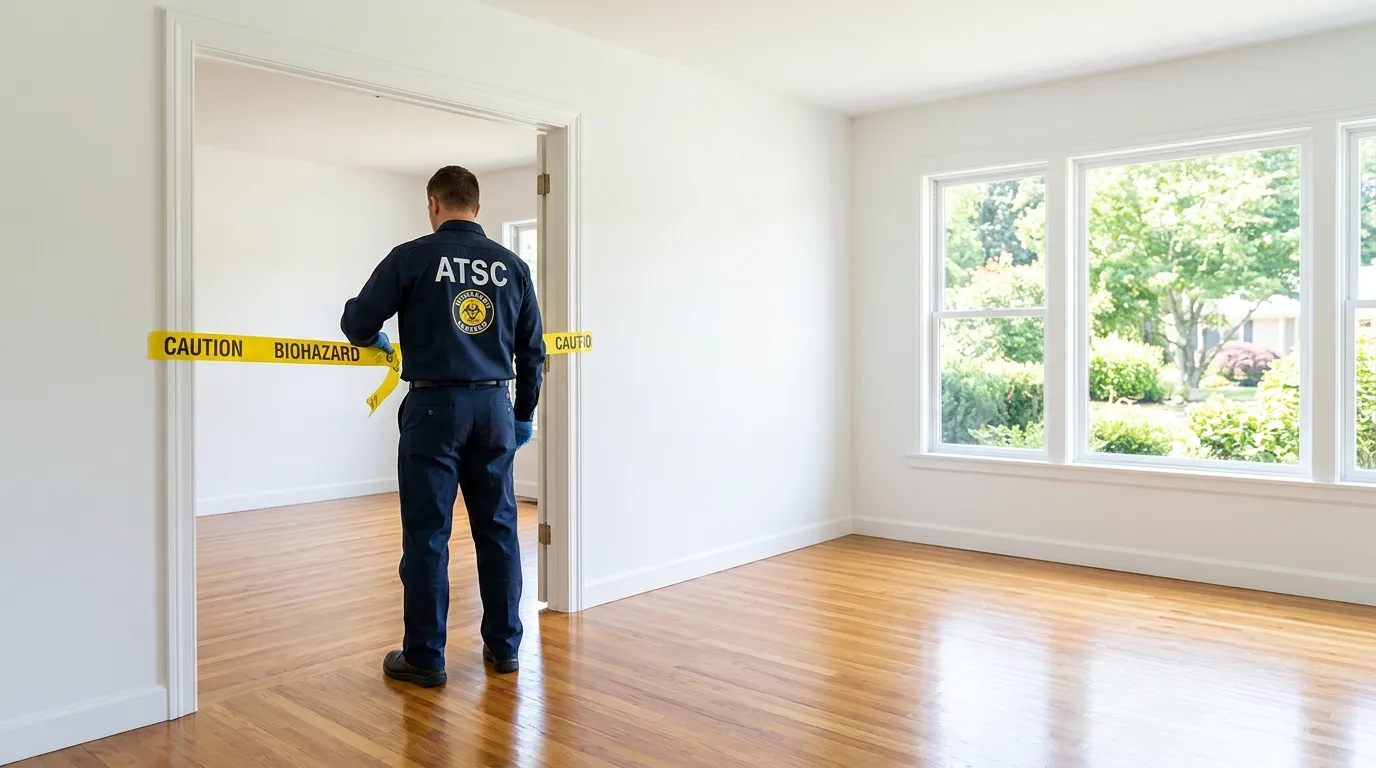 Certified biohazard cleanup crew performing Trauma Scene Cleanup in Glastonbury Center